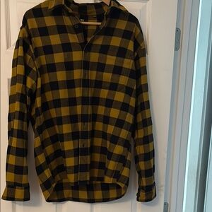 Uniqlo Mustard and Black Checkered Shirt
